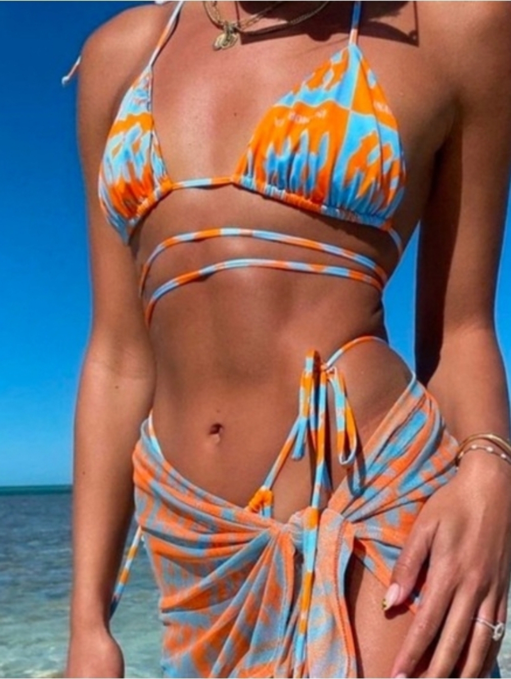 iNAMORATA Turquoise and Magenta Swim Top And Bottom